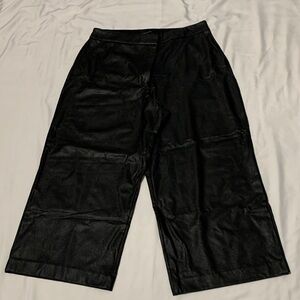 Express Black Faux Leather Trousers